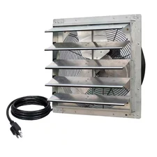 3368 CFM Silver Electric Powered Gable Mount Shutter Fan/Vent
