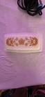 Vintage Pyrex Milk Glass Covered Butter Dish White And Gold Butterfly Flower