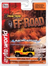 2024 Auto World Xtraction Ultra G 1979 Jeep CJ-7 Yellow  Orange HO Slot Car
