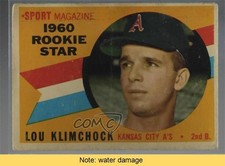 1960 Topps Sport Magazine 1960 Rookie Star Lou Klimchock #137 READ 2vb
