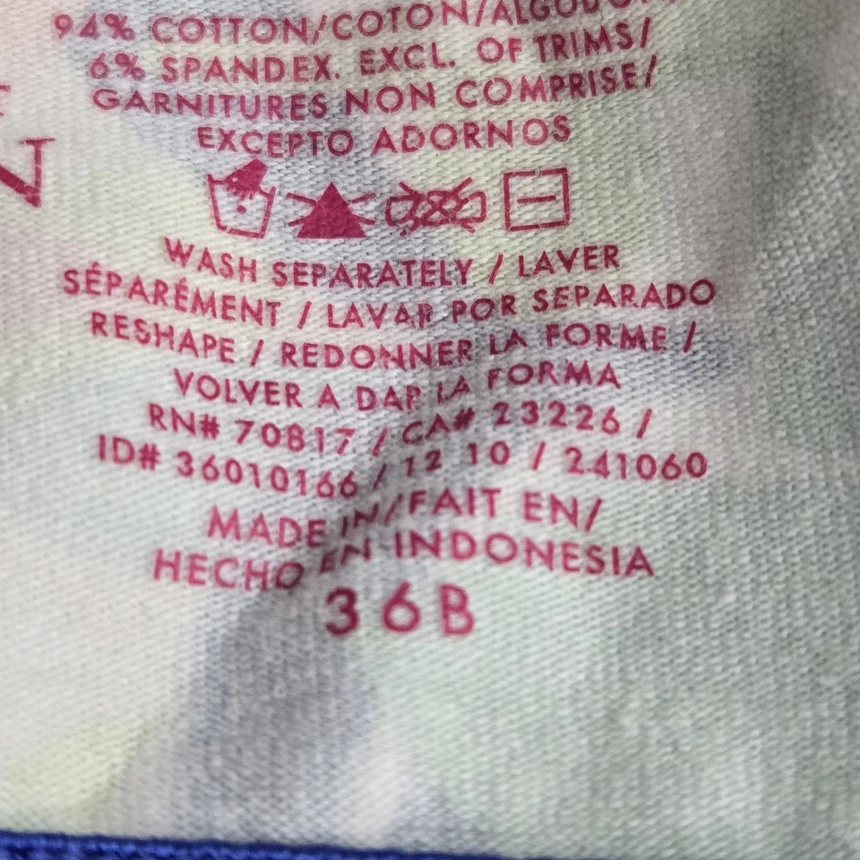 Бюстгальтер женский Victoria's Secret 36B синий тропический цветочный пуш-ап хлопок - Изображение 4 из 4