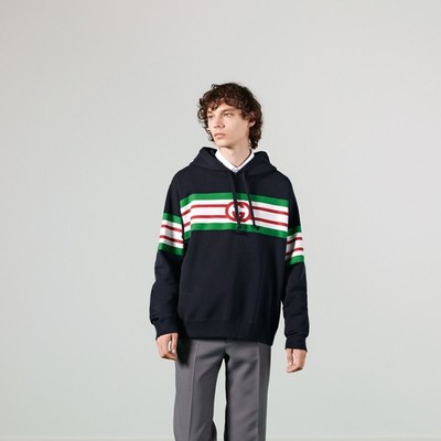 size S Gucci Interlocking G Print Hoodie Black Green Red Web size S Gucci Interlocking G Print Hoodie Black Green Red Web