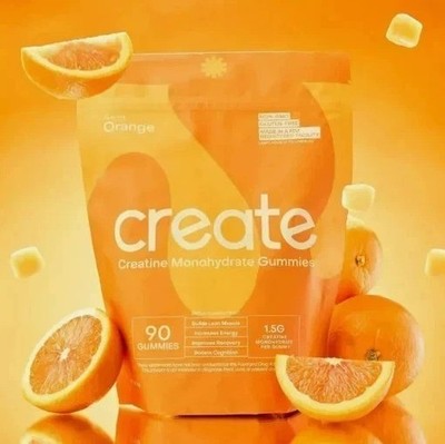 Create Creatine Monohydrate Gummies for Men & Women: Strength, Orange 90ct US