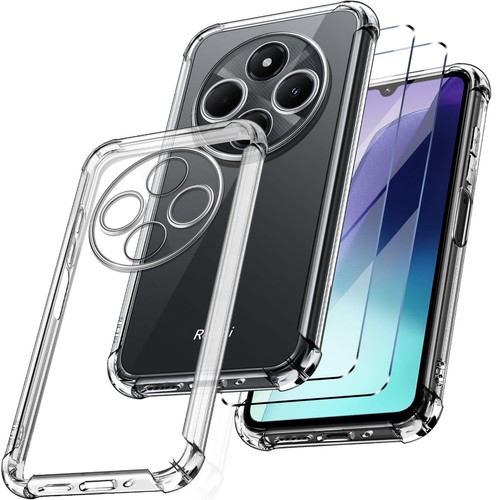 Custodia Trasparente In TPU + 2 Vetri Temperati Per Xiaomi Redmi A5 – Morbida, Antigraffio, Angoli Rinforzati, Protezione 360°