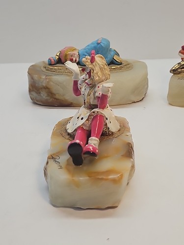 Ron Lee Clowns Lot Of 3 on Onyx Stone Gold Plated "Adorable Lara" Sleeping - Picture 4 of 15