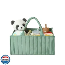 PandaEar Baby Diaper Caddy Organizer, Large Nursery Storage Basket with Handl