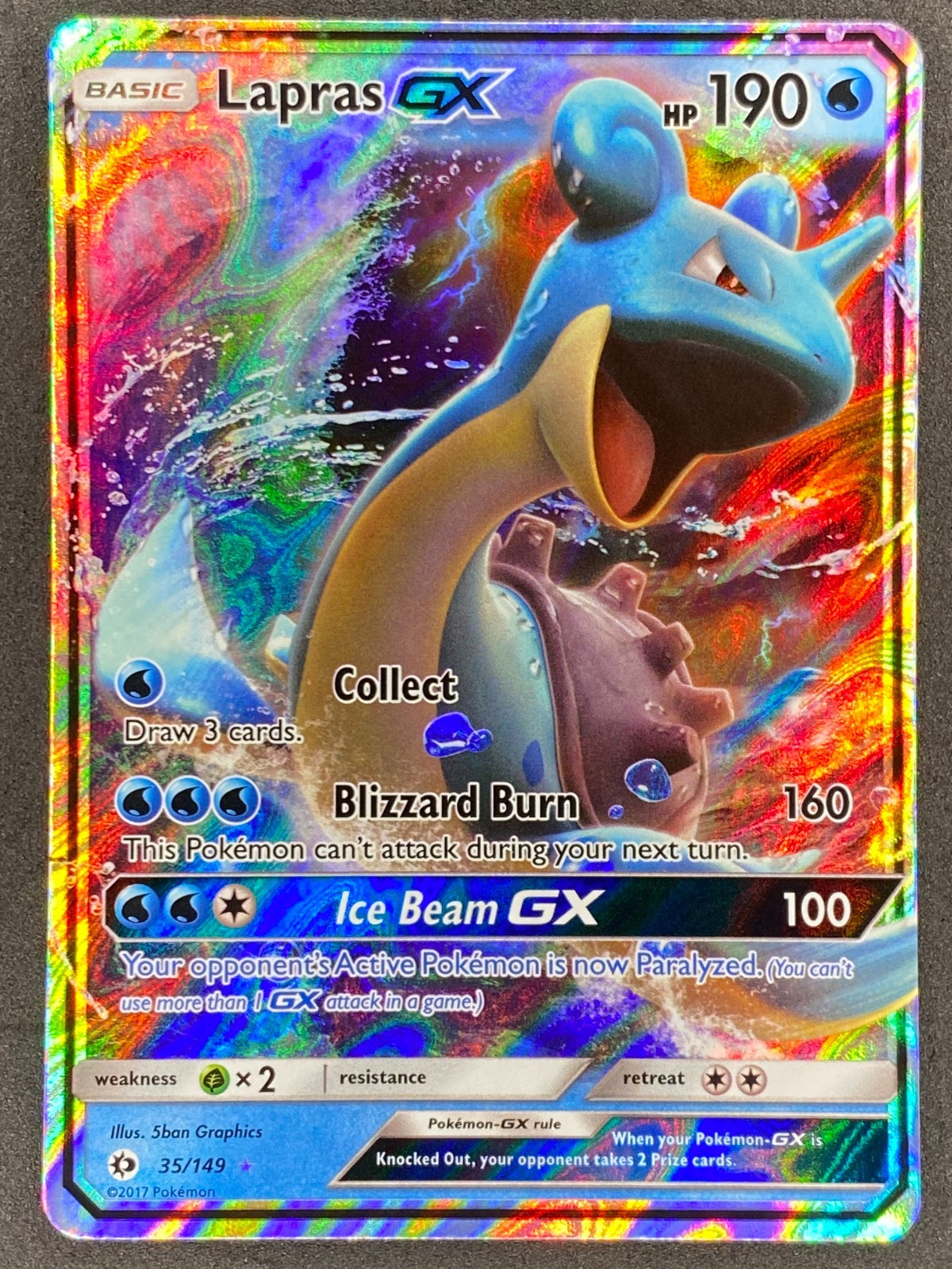 Pokémon Lapras GX 35/149 SUM Sun & Moon NM