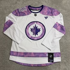 Fanatics Winnipeg Jets Jersey Mens S Hockey Fights Cancer 2024 NHL White Pink