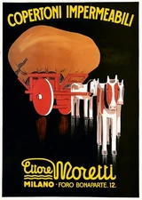 🎨Copertoni Impermeabili Vintage Poster c1930s - Giovanni Moretti Design - Art