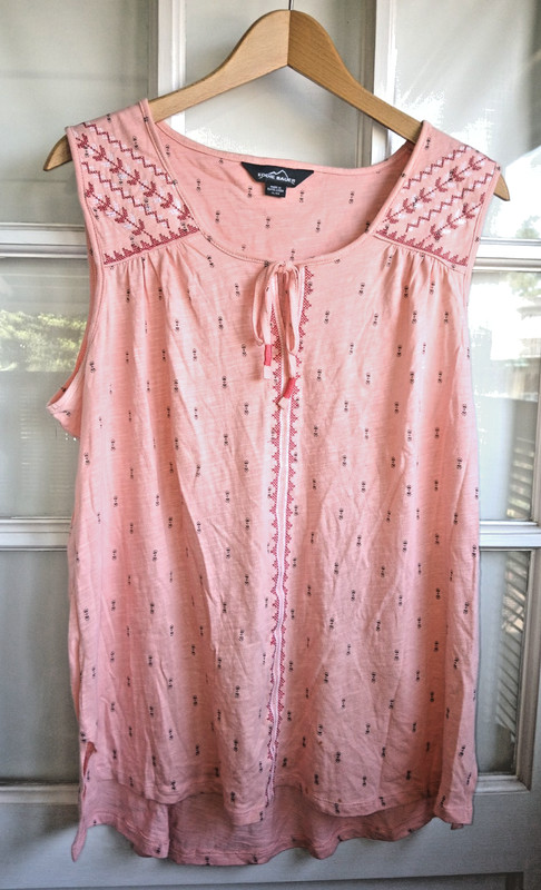 eddie bauer xl peach tank top western aztec hippie pattern hiking boating summer
