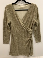 prAna Women’s Nadia Long-Sleeve Dress Beige – Size Large– Casual Stretch Knit