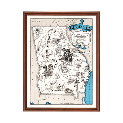 Old Map of Georgia 1931 - Vintage Georgia Art