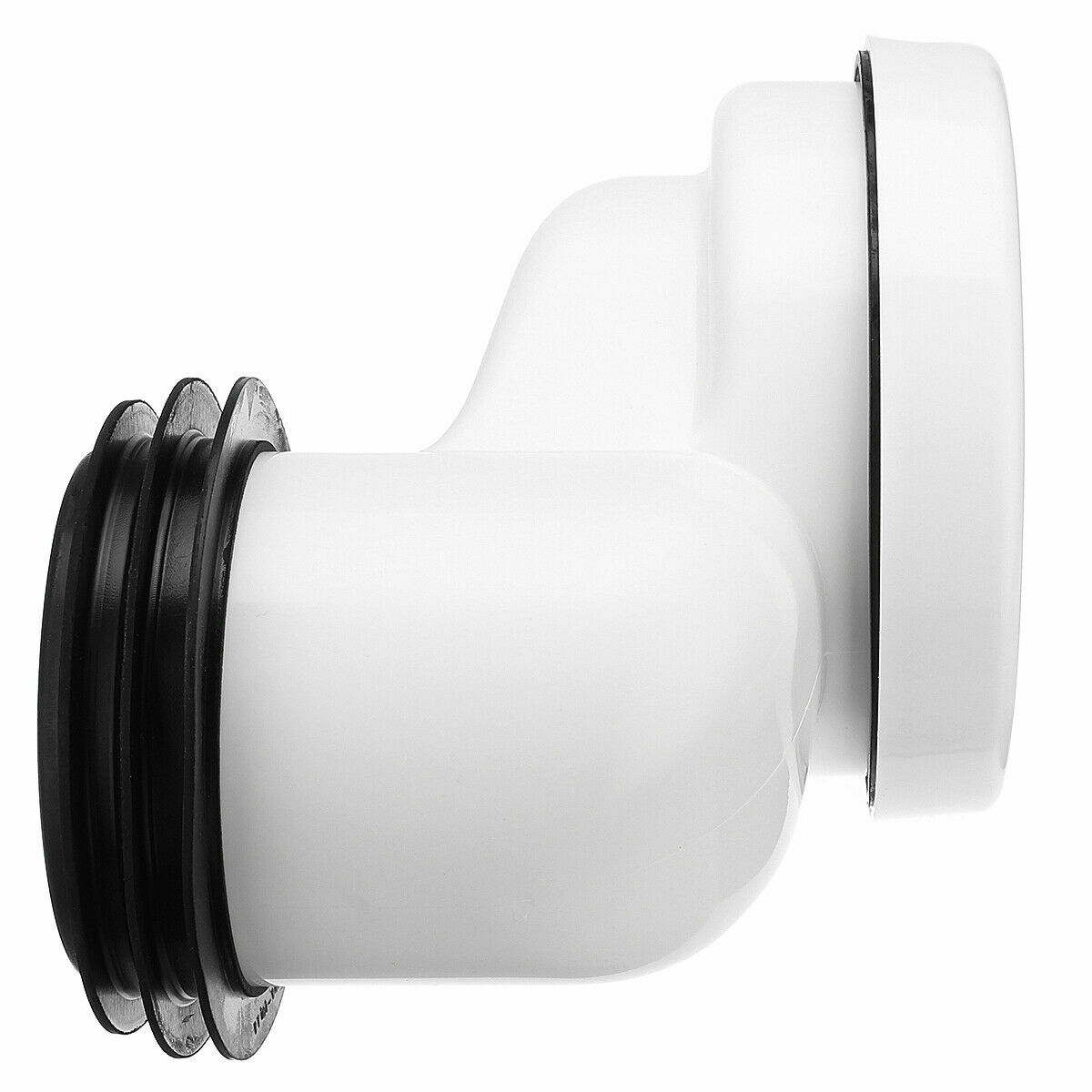 Manchette Excentrée WC 100 Mm - Pour Cuvette Décalée, Raccord PVC Souple Blanc Et Noir