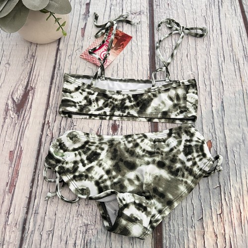 Kanu Surf Girls Beach Sport Bandeau Olive Green Bikini 2-Piece Swimsuit 5 - Picture 3 of 12