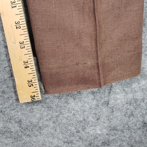 Pantalone vintage J Crew uomo 30 x 36 lino remi marrone chino gamba dritta classico - Foto 8 di 10