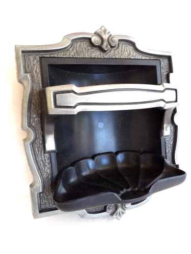 Vintage Hall Mack Nutone Masterpiece Recessed Soap Dish & Grab Bar Silver 1970's - Picture 3 of 5