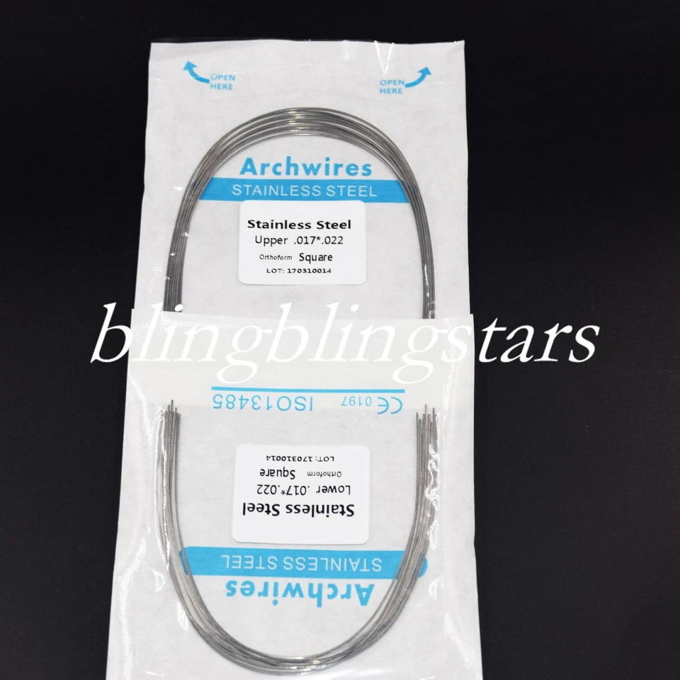 10 paquetes de cables de arco rectangulares de acero inoxidable para ortodoncia dental superior inferior Foto 4 de 4