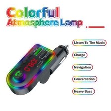 Car Wireless Bluetooth 5.0 FM Transmitter MP3 Player USB-C Car Charger Adapter