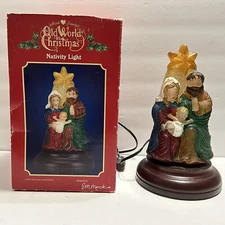 MERCK Family’s Old World Christmas Nativity Decorative Light 5204 and Box READ