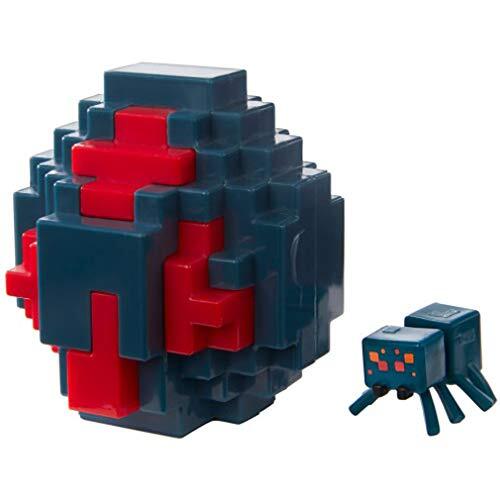 Mattel Minecraft Mini-Figure Spawn Egg - Black and Red Cave Spider - Picture 1 of 5