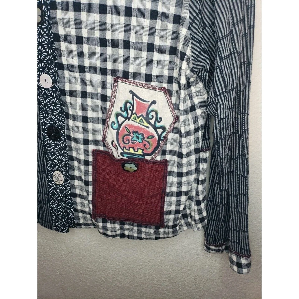 Patchwork Jacket Faith Celia Forrester Art To Wear MEDIUM LIGHTWEIGHT GRAY - Image 2 of 4