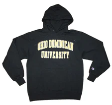 VINTAGE Ohio Dominican Panthers Hoodie Men Medium ODU Champion Eco Fleece Black