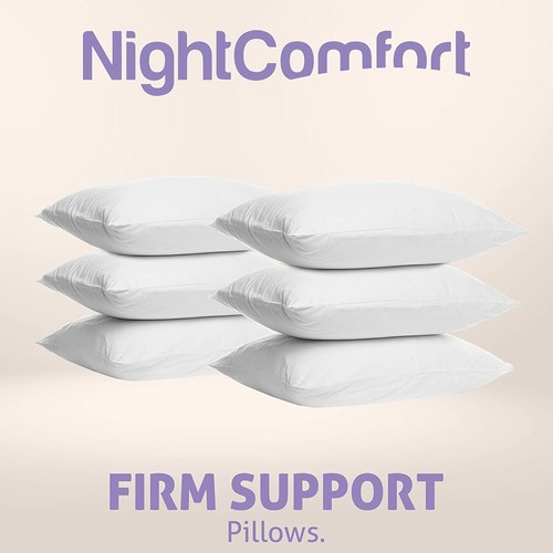 NightComfort Super Firm Supportive Pillow for Side Sleepers Microfibre Pack of 6 - Picture 3 of 5