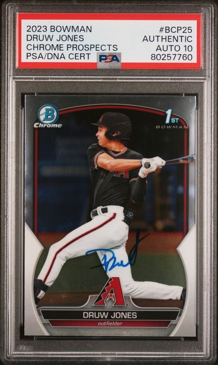 Druw Jones AUTOGRAPH 2023 1st Bowman Chrome SIGNED PSA 10 GEM MINT AUTO
