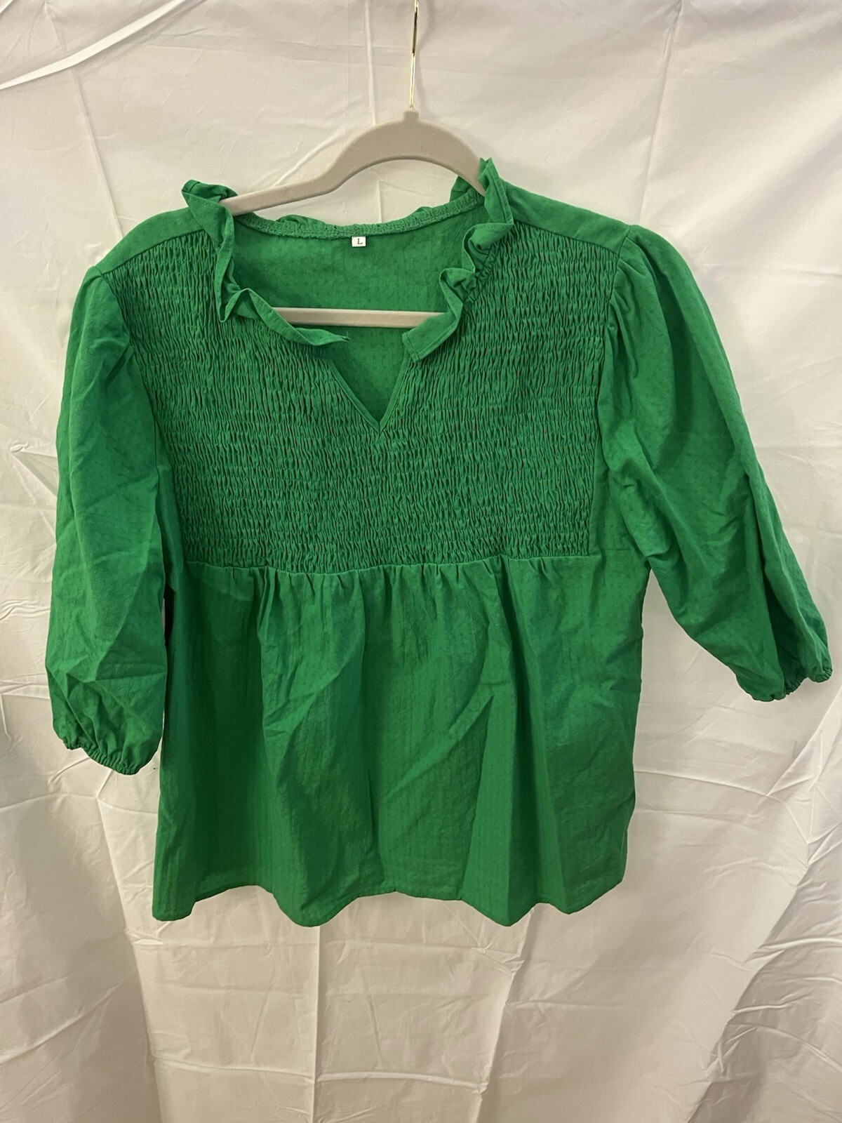 Green Ruffled Women's Top - size large