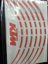 ADESIVI PER CERCHI MOTO CON SCRITTE KTM COLORE Arancione KTM PER 4 Lati R17