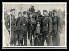 Photo, WW2, group of soldiers with little boys in uniform; L140L