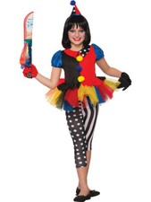Evil Carnival Clown Girl's Costume Small 4-6