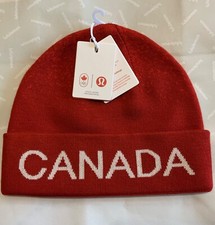 LULULEMON TEAM CANADA WOOL-BLEND REVERSIBLE BEANIE HAT RED S/M L/XL NWT