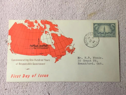 1948 Canada 100 Years Responsible Government First Day Cover