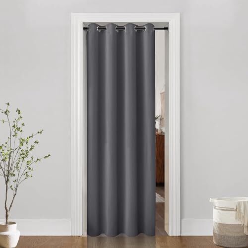 Doorway Curtains for Door Privacy,Closet Doors Curtain to Open 78"L x 38"W Grey - Bild 1 von 6