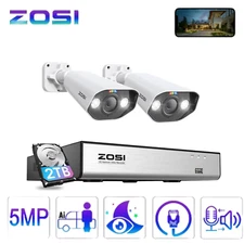 ZOSI 4K PoE Security Camera System with AI Face Person Vehicle Detection 2TB HDD