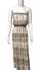 GUESS Los Angeles women's Strapless Maxi Dress Tan Cream size XS