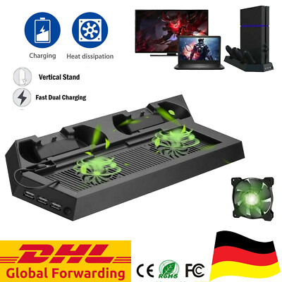 Stand Cooling Station Fan Controller Dual Charger Dock für PlayStation 4 für PS4