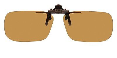 Clip on Flip up Plastic Sunglasses, Large Tru Rectangle, 60mm W X 38mm H (128mm - Picture 1 of 1