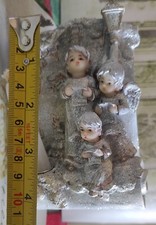 Portacandela con angioletti. Lavorato e decorato a mano. Più angioletto Ceramica