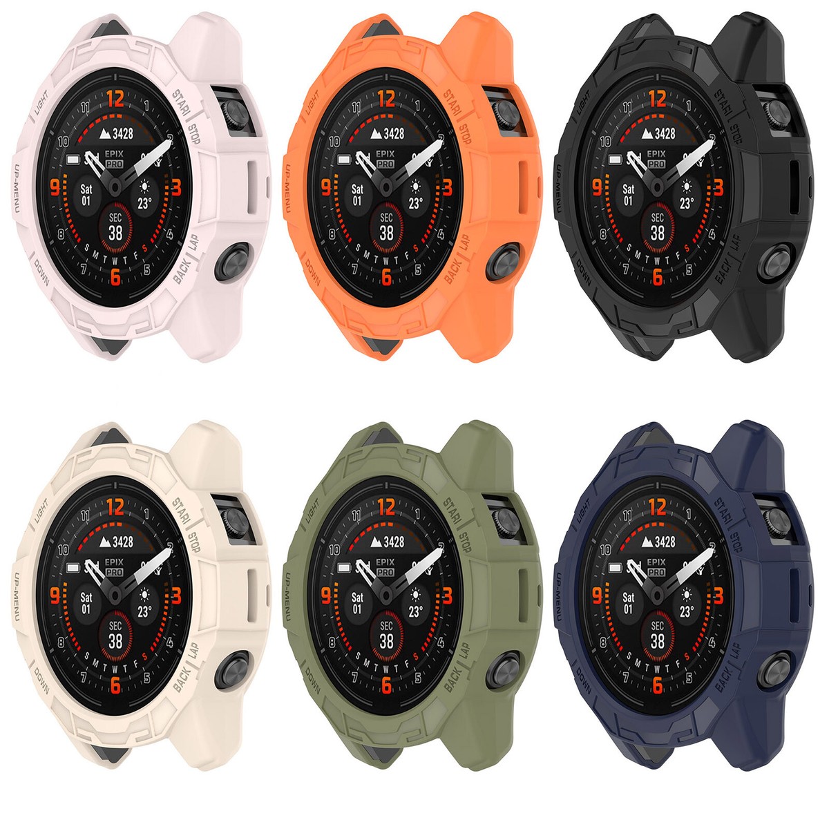 Custodia In Silicone Per Garmin Fenix 7X/7X Pro/Epix Pro 51mm - Protettiva, Antiurto, Nero - Foto 3