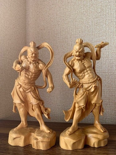 Nio Statues Set Of 2 仁王像 Buddhist Guardian Sculpture Art Craftsman Handmade F S Ebay