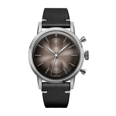 Undone ''Urban'' Chrono Hybrid Quarz mechanisch Stahl schwarz Leder Herrenuhr