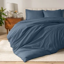 Bare Home Organic Cotton Percale Duvet Cover Set - 260 Thread Count