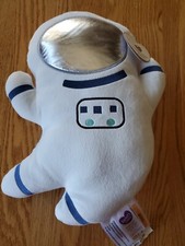 Parent's Choice Plush Toddler Pillow Astronaut Plush White w Blue Trim Sleep Toy