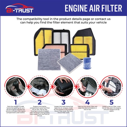 Engine and Cabin Air Filter for Toyota RAV4 2001-2003 L4 2.0L 2004-2005 L4 2.4L - Picture 8 of 10