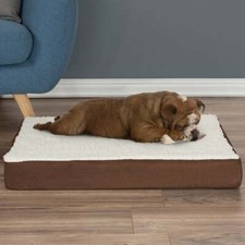 Orthopedic Sherpa Top Pet Dog Bed Memory Foam Removable Cover XL 30" x 20" NEW