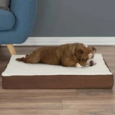 Orthopedic Sherpa Top Pet Dog Bed Memory Foam Removable Cover XL 30" x 20" NEW
