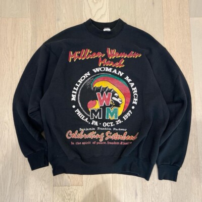 Vintage Million Woman March Sisterhood Rap Sweatshirt XL 1997 90s Hip Hop Rare