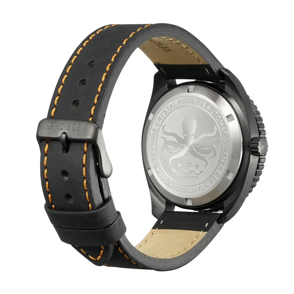 Phoibos Reef Master PY015D DLC 300m Automatic Diver Watch Orange